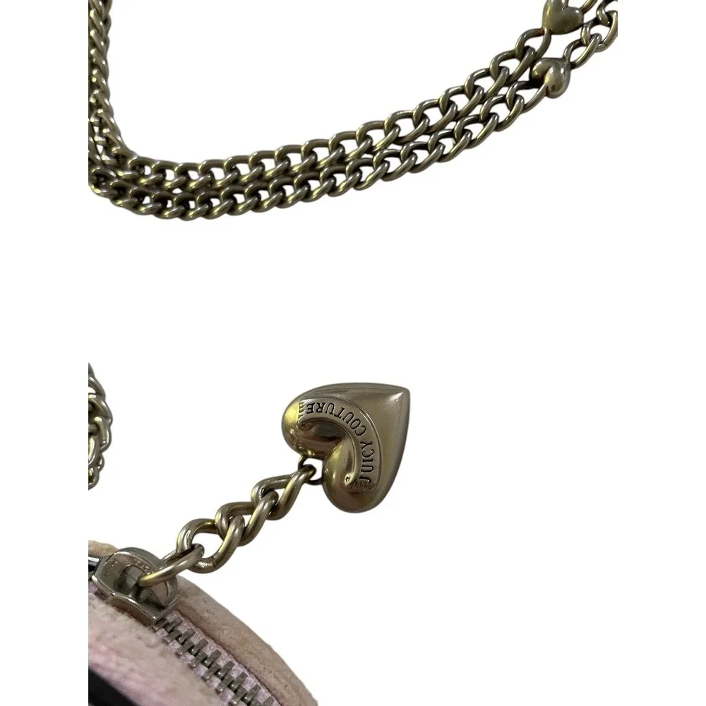 VTG Juicy Couture Pink Queen of‎ Couture Round Mini Canteen Purse Crossbody Y2K